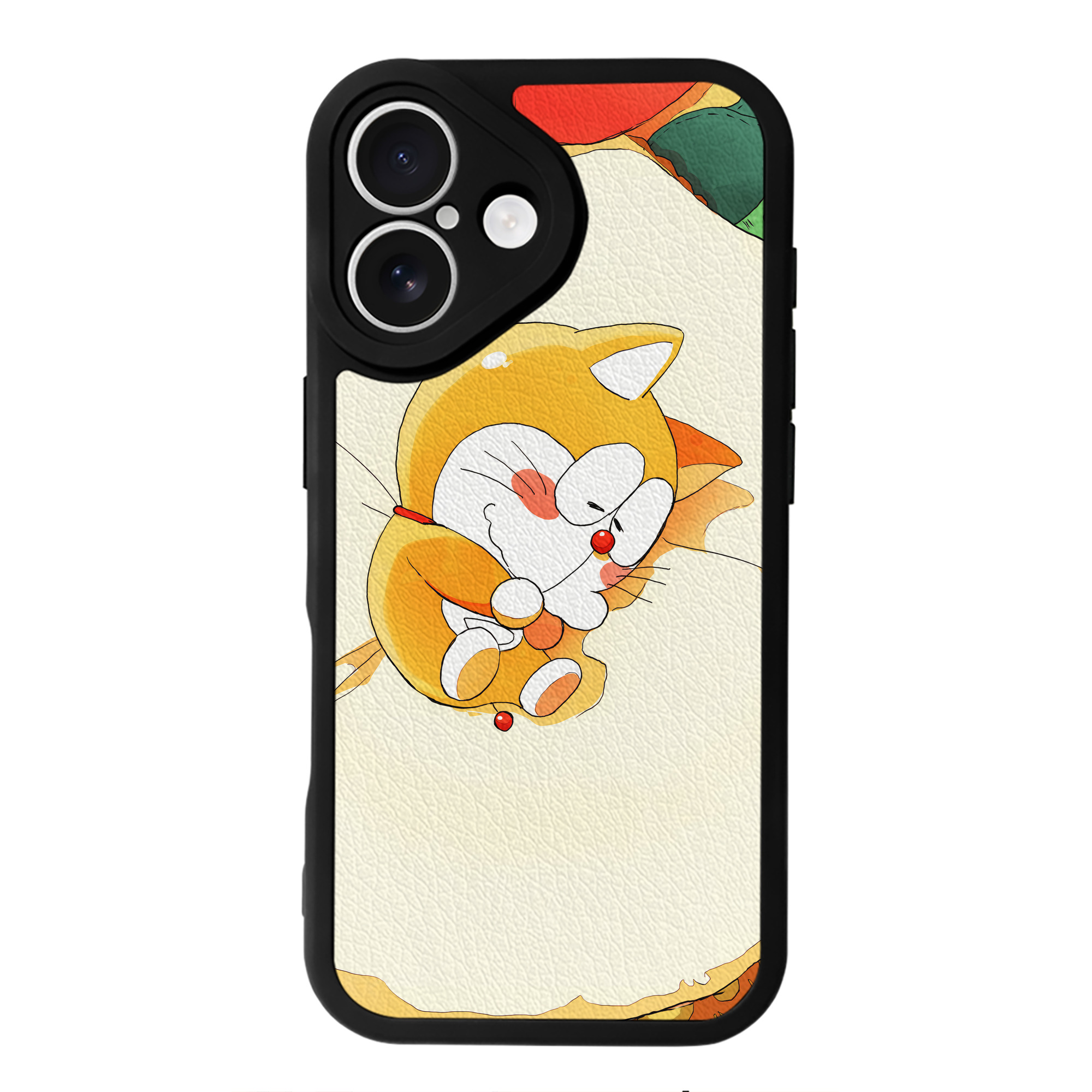 （画像用） ドラえもん Doraemon 【iPhone 16シリーズ対応】シリコンスマホケース（レザー調） 材質：シリコン